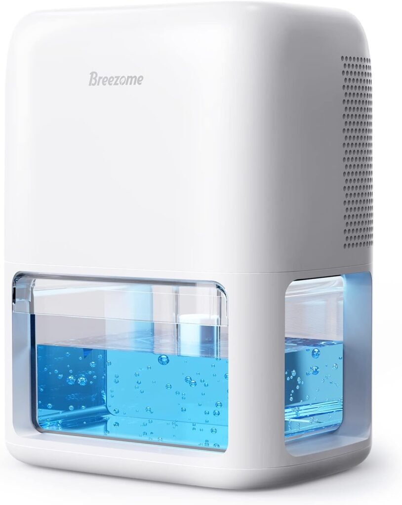 BREEZOME 60 OZ Dehumidifiers for Home, Dual-Semiconductor Quiet Dehumidifier with Timer Sleep Mode Auto-Off Auto Defrost 7 Colors Light Portable Small Dehumidifiers for Bedroom, Bathroom, RV