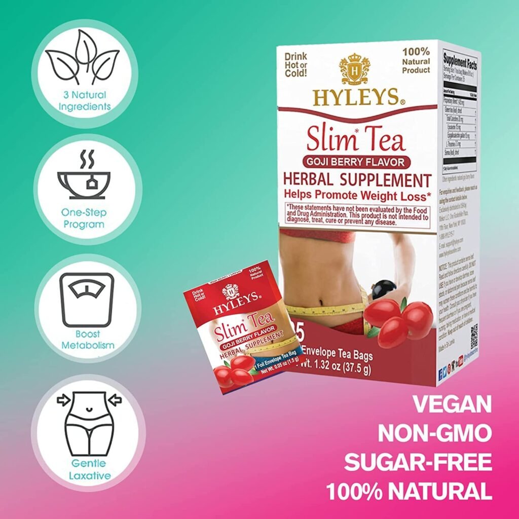 Hyleys Slim Tea 42 Ct Assorted - Weight Loss Herbal Supplement Cleanse and Detox - 42 Tea Bags (1 Pack)