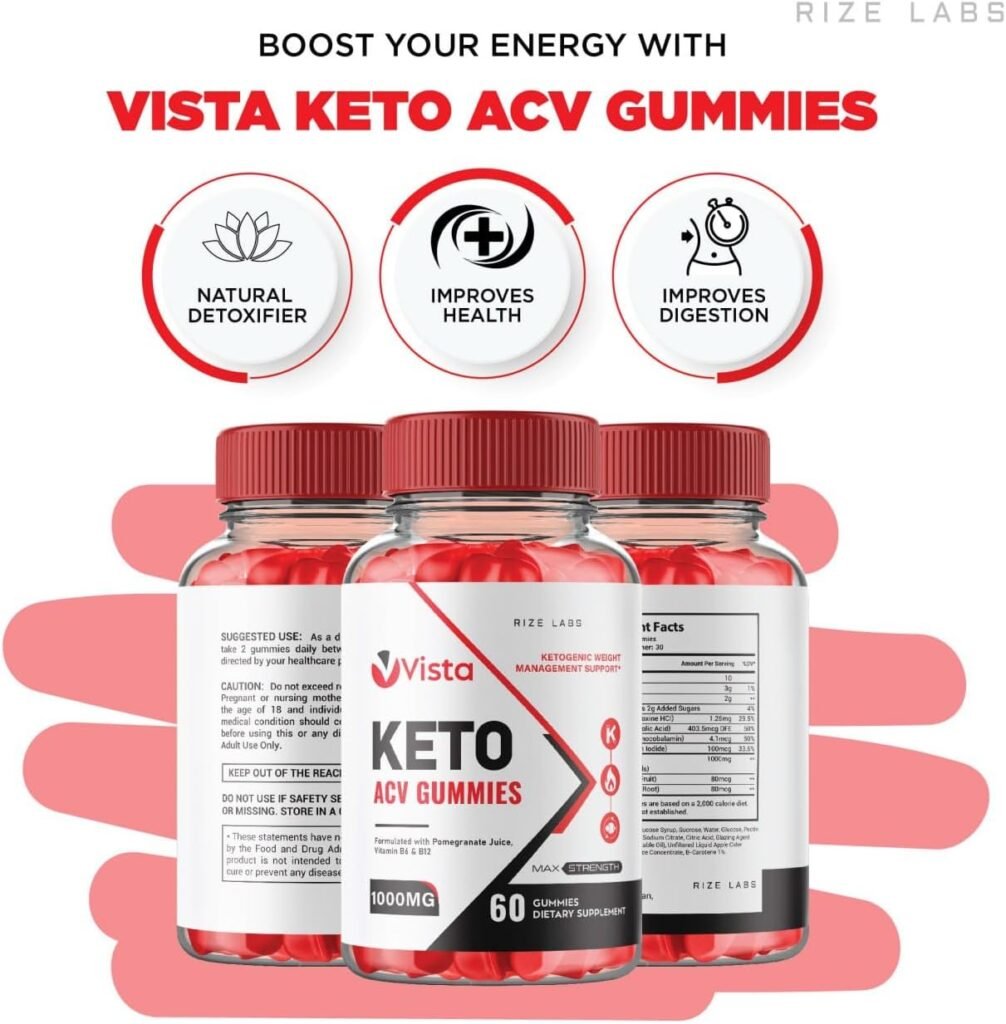 rize labs Vista Keto ACV Gummies, Vista Keto+ACV Gummies for Advanced Weight Loss, VistaKeto Supplement, Vista Maximum Strength Gomitas, Vista Advanced Formula Reviews (60 Gummies)