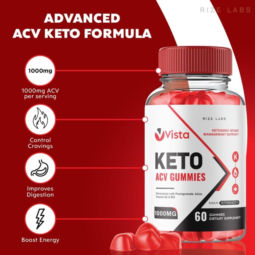 rize labs Vista Keto ACV Gummies, Vista Keto+ACV Gummies for Advanced Weight Loss, VistaKeto Supplement, Vista Maximum Strength Gomitas, Vista Advanced Formula Reviews (60 Gummies)